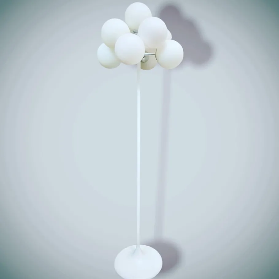 Sale Pamono Swiss White Atomic Floor Lamp by E.R. Nele & Bill for Temde, 1960s