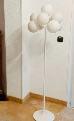 Sale Pamono Swiss White Atomic Floor Lamp by E.R. Nele & Bill for Temde, 1960s