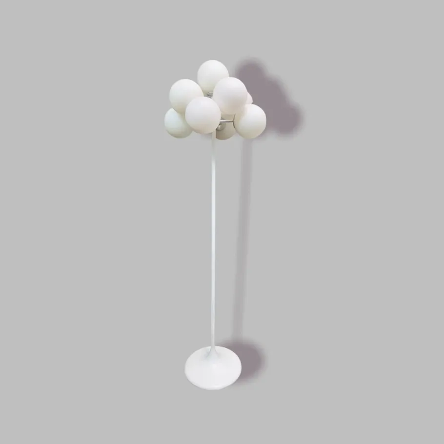 Sale Pamono Swiss White Atomic Floor Lamp by E.R. Nele & Bill for Temde, 1960s