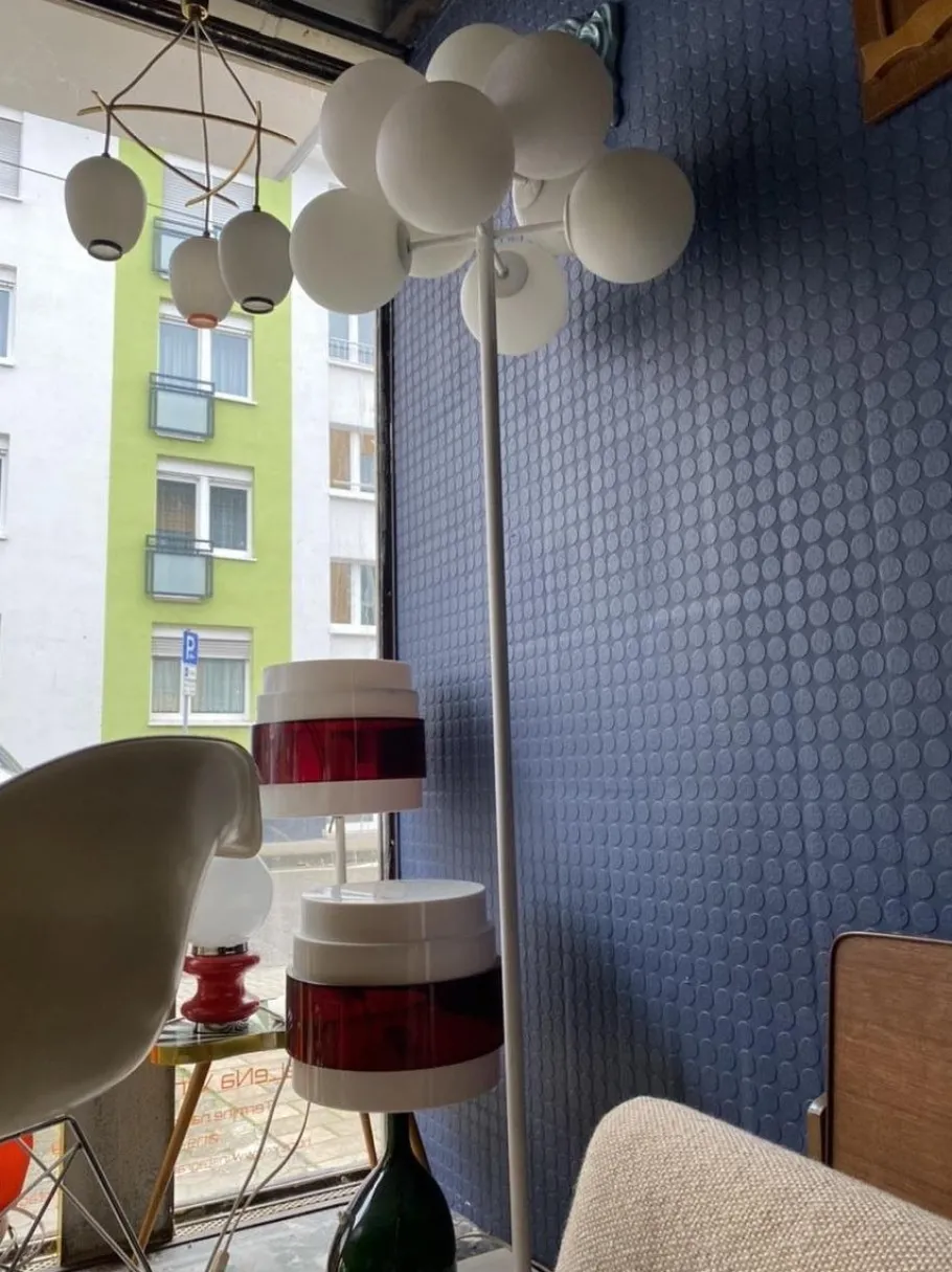 Sale Pamono Swiss White Atomic Floor Lamp by E.R. Nele & Bill for Temde, 1960s