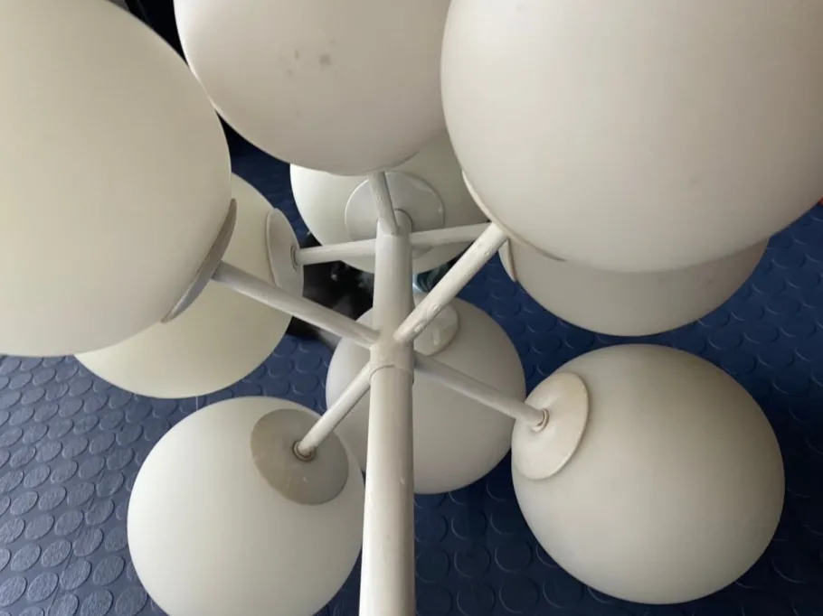 Sale Pamono Swiss White Atomic Floor Lamp by E.R. Nele & Bill for Temde, 1960s