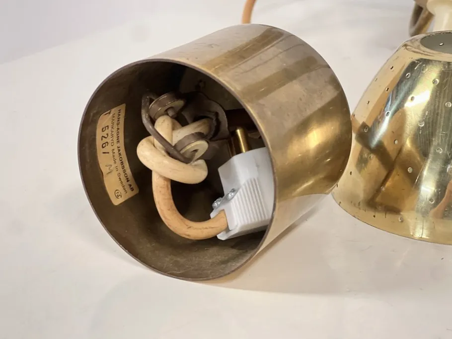 Clearance Pamono T 526 Chandelier in Brass and Wood Markaryd by Hans-Agne Jakobsson for Hans-Agne Jakobsson Ab Markaryd, 1960s