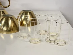 Clearance Pamono T 526 Chandelier in Brass and Wood Markaryd by Hans-Agne Jakobsson for Hans-Agne Jakobsson Ab Markaryd, 1960s