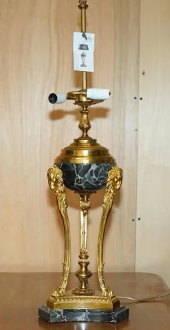 Pamono Table Lamp in Brass and Marble