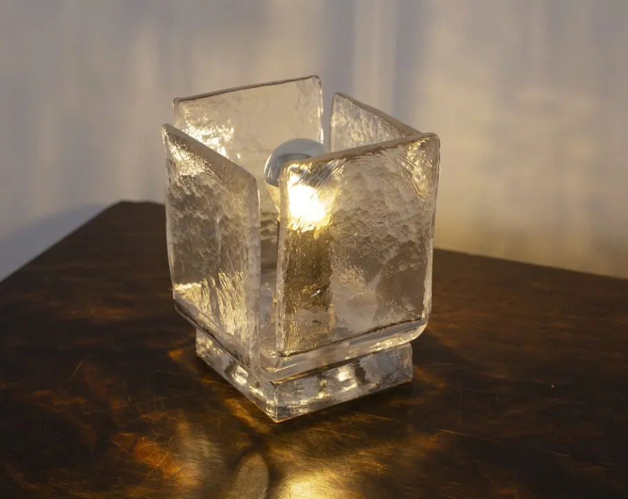 Sale Pamono Table Lamp in Clear Murano Glass