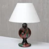 Clearance Pamono Table Lamp in Emerald and Red Marbled Glass from Pukebergs Glasbruk, Sweden, 1920s