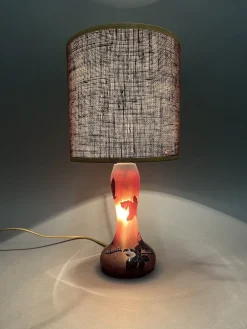Clearance Pamono Table Lamp in Glass Paste from La Rochere, France, 1970s