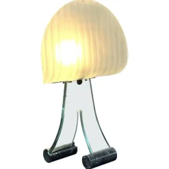 Hot Pamono Table Lamp in Marble and Glass, 1980s