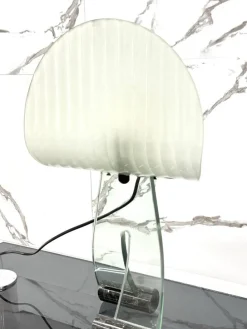 Hot Pamono Table Lamp in Marble and Glass, 1980s