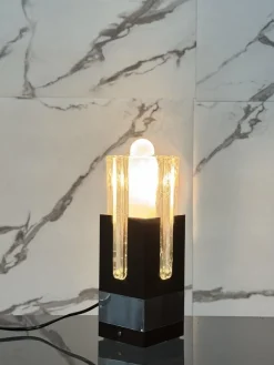 Sale Pamono Table Lamp in Metal and Glass by Gaetano Sciolari for Stilkronen, 1970s