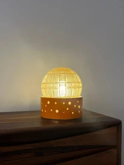 Hot Pamono Table Lamp in Orange by Gerold Porzellan Bavaria