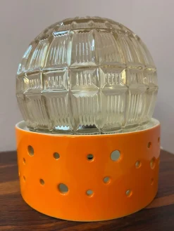 Hot Pamono Table Lamp in Orange by Gerold Porzellan Bavaria