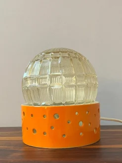 Hot Pamono Table Lamp in Orange by Gerold Porzellan Bavaria