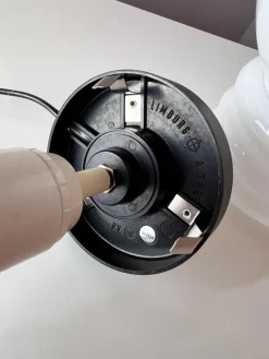 Hot Pamono Table Lamp in White Glass from Glashütte Limburg