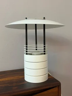 New Pamono Table Lamp in White Metal by Jørgen Buchwald for Laterna Danica