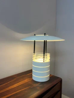 New Pamono Table Lamp in White Metal by Jørgen Buchwald for Laterna Danica