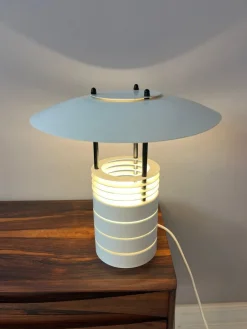 New Pamono Table Lamp in White Metal by Jørgen Buchwald for Laterna Danica
