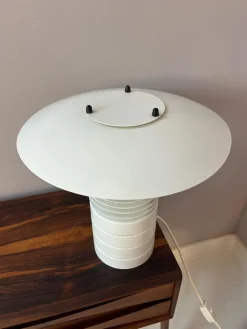New Pamono Table Lamp in White Metal by Jørgen Buchwald for Laterna Danica