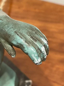 Hot Pamono Table Lamp of a Monkey with an Umbrella by Le Verrier, 1920s