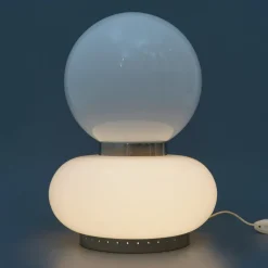 Discount Pamono Table Lamp with Double White Glass Diffuser, 1970s