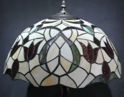 Clearance Pamono Table Lamp with Heavy Bronze Figural Base in the style of Tiffany