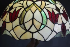 Clearance Pamono Table Lamp with Heavy Bronze Figural Base in the style of Tiffany