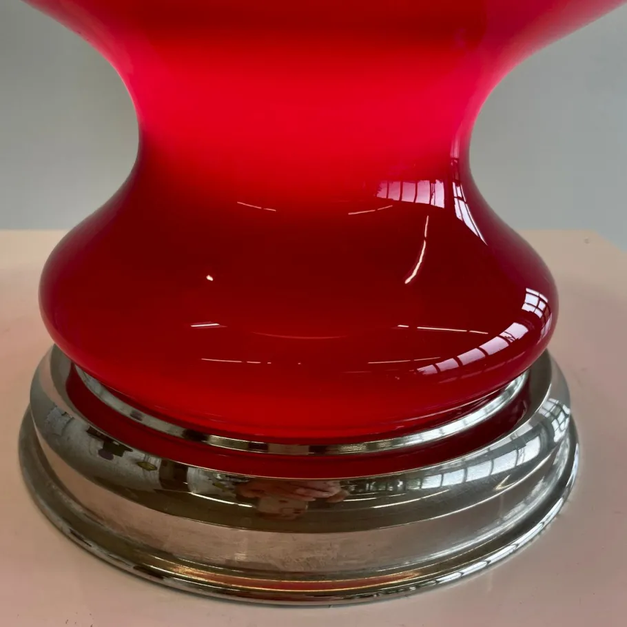 Outlet Pamono Table Lamp with Illuminated Coloured Glass Base, 1975