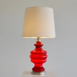 Outlet Pamono Table Lamp with Illuminated Coloured Glass Base, 1975