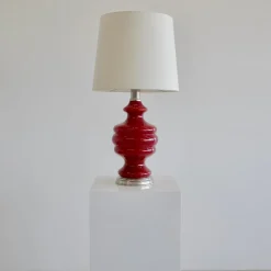 Outlet Pamono Table Lamp with Illuminated Coloured Glass Base, 1975