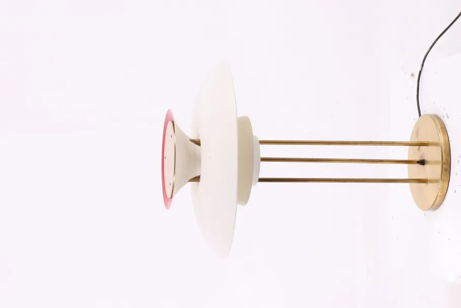 Clearance Pamono Table Lamp with Lacquered Shades and Brass Frame by Poul Henningsen for Louis Poulsen, 1980s