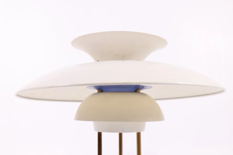 Clearance Pamono Table Lamp with Lacquered Shades and Brass Frame by Poul Henningsen for Louis Poulsen, 1980s