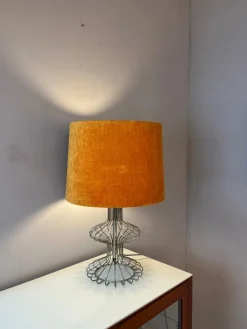 Hot Pamono Table Lamp with Orange Velvet Shade