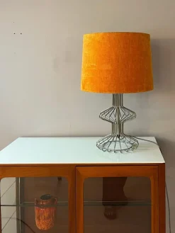 Hot Pamono Table Lamp with Orange Velvet Shade