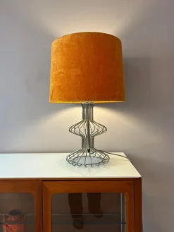 Hot Pamono Table Lamp with Orange Velvet Shade