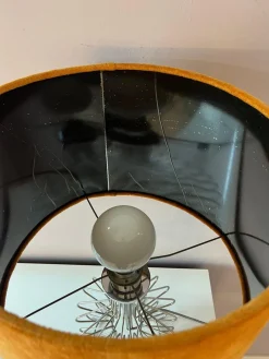 Hot Pamono Table Lamp with Orange Velvet Shade