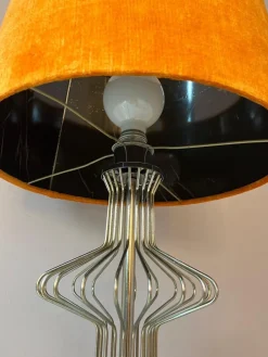 Hot Pamono Table Lamp with Orange Velvet Shade