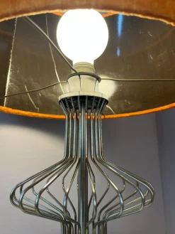 Hot Pamono Table Lamp with Orange Velvet Shade