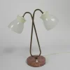 Sale Pamono Table Lamp with Plastic Shades on Marble Base, 1950s