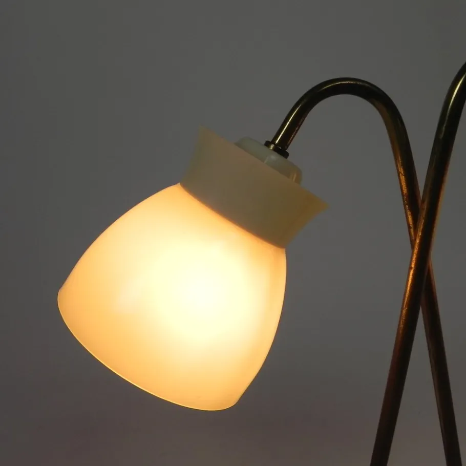 Sale Pamono Table Lamp with Plastic Shades on Marble Base, 1950s