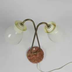 Sale Pamono Table Lamp with Plastic Shades on Marble Base, 1950s