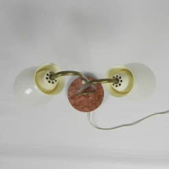 Sale Pamono Table Lamp with Plastic Shades on Marble Base, 1950s