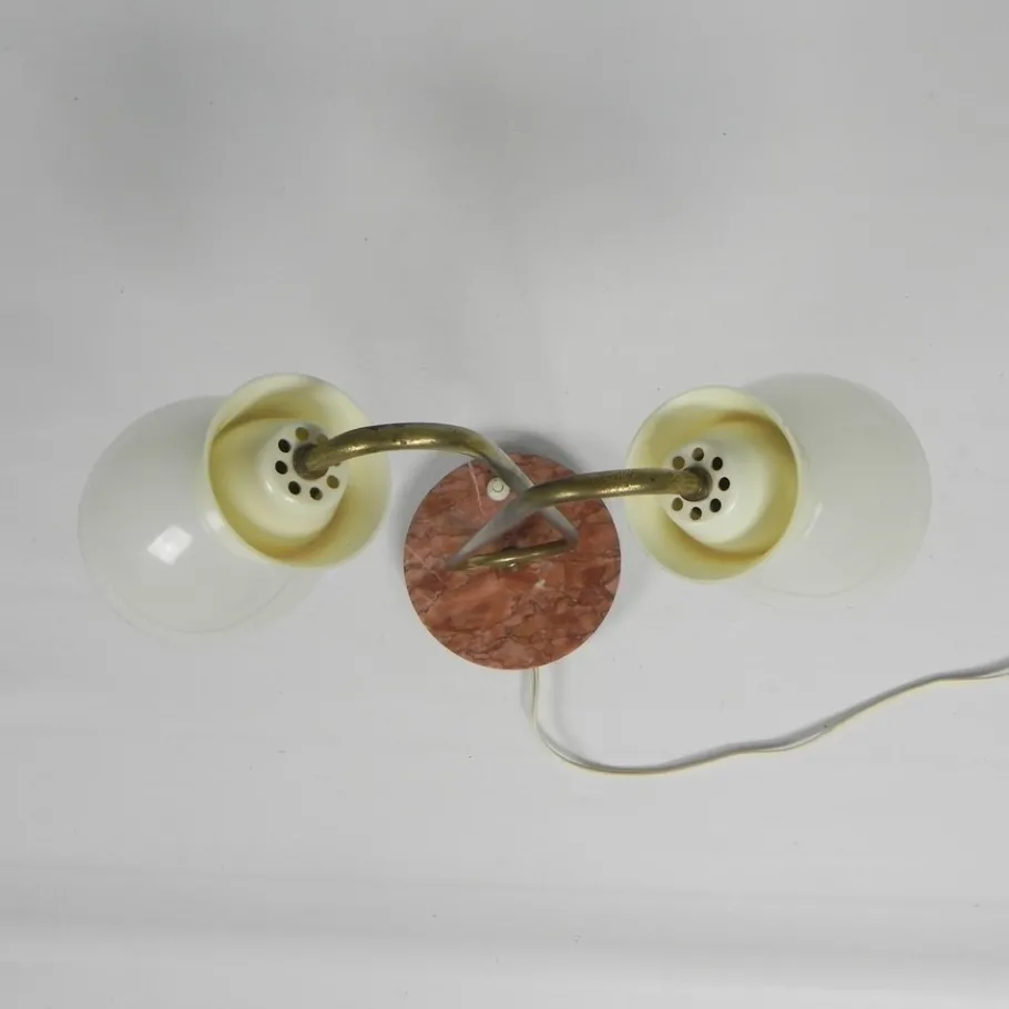 Sale Pamono Table Lamp with Plastic Shades on Marble Base, 1950s