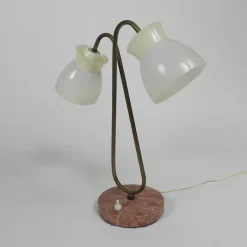 Sale Pamono Table Lamp with Plastic Shades on Marble Base, 1950s