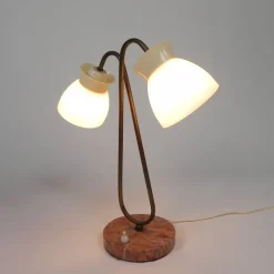 Sale Pamono Table Lamp with Plastic Shades on Marble Base, 1950s