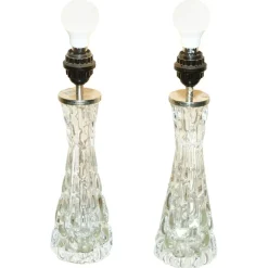 Pamono Table Lamps by Carl Fagerlund for Orrefors, 1970s, Set of 2