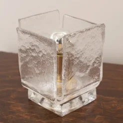 Best Pamono Table Lamps in Clear Murano Glass, Italy, Set of 2