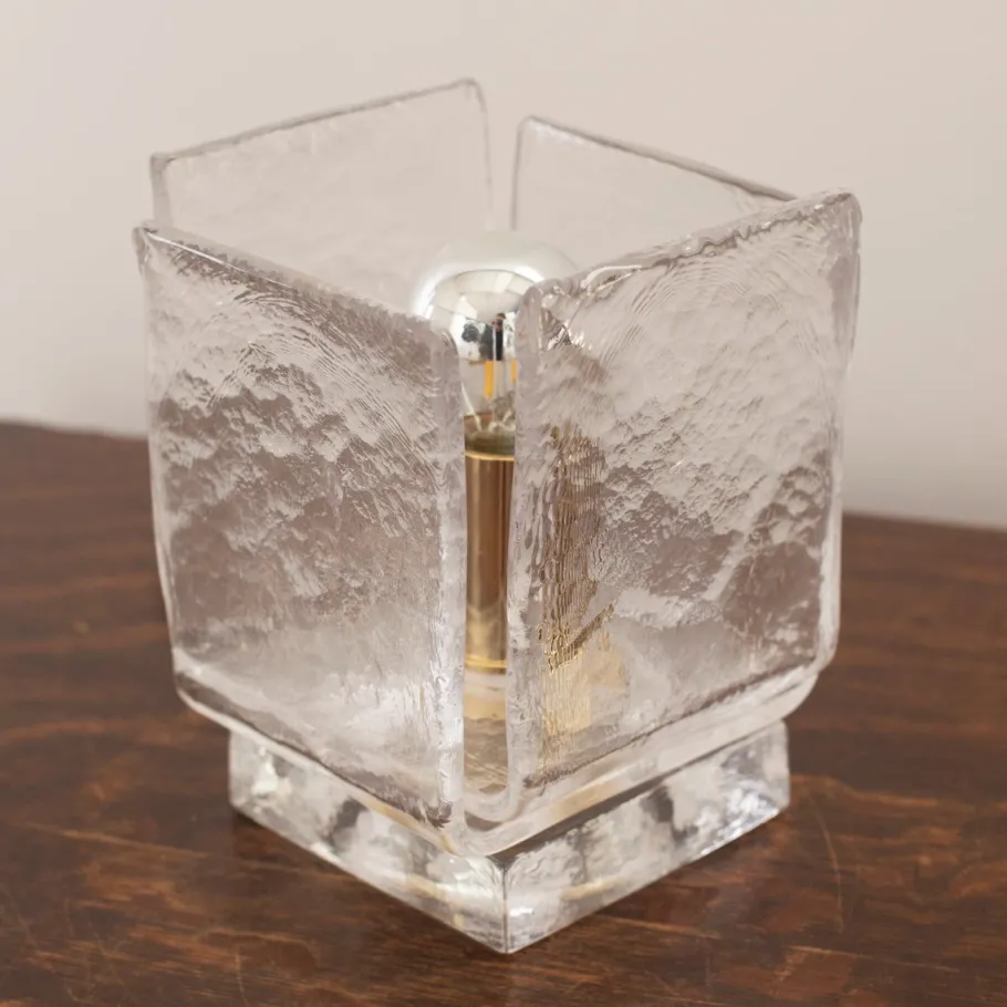 Best Pamono Table Lamps in Clear Murano Glass, Italy, Set of 2