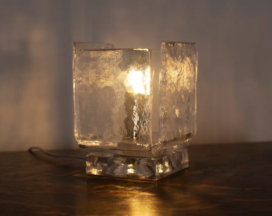 Best Pamono Table Lamps in Clear Murano Glass, Italy, Set of 2