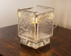 Best Pamono Table Lamps in Clear Murano Glass, Italy, Set of 2