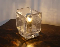 Best Pamono Table Lamps in Clear Murano Glass, Italy, Set of 2